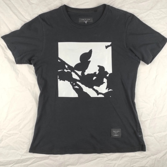 rag & bone Tops - Rag & Bone x Liberty T-Shirt Design Black Womens Medium Short Sleeve XXS L63-26